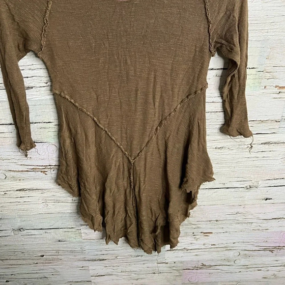 Intimately free people brown pink distressed too blouse size xs - Picture 8 of 11